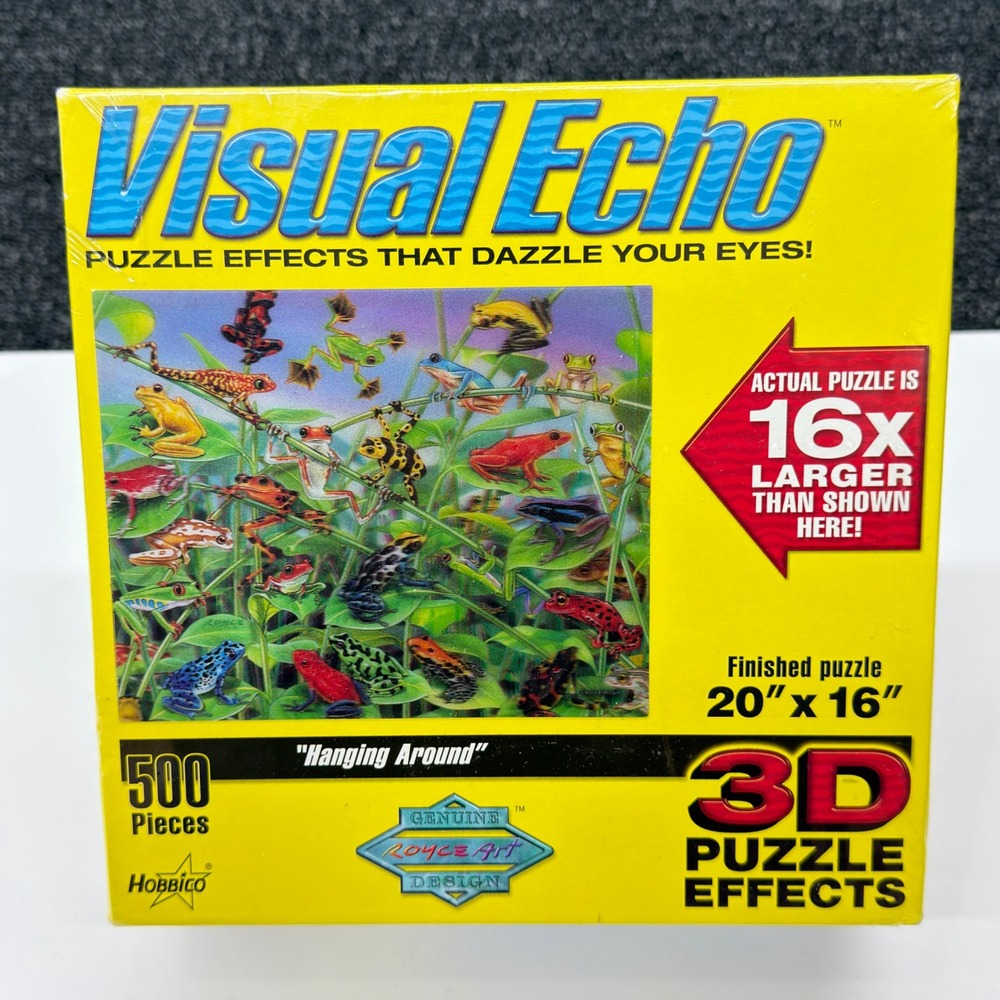 Hobbico Visual Echo 3D Puzzle Hanging Around 500 Piece Royce B McClure Frogs NEW
